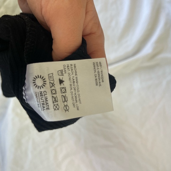 Reformation Black Ribbed Tube Top • Essential Cropped Bandeau Tank Basic Size S - Picture 9 of 10